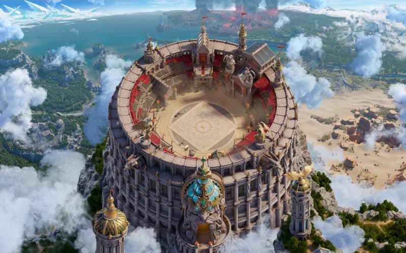 Official panoramic artwork for The Awesome Quest scenery
