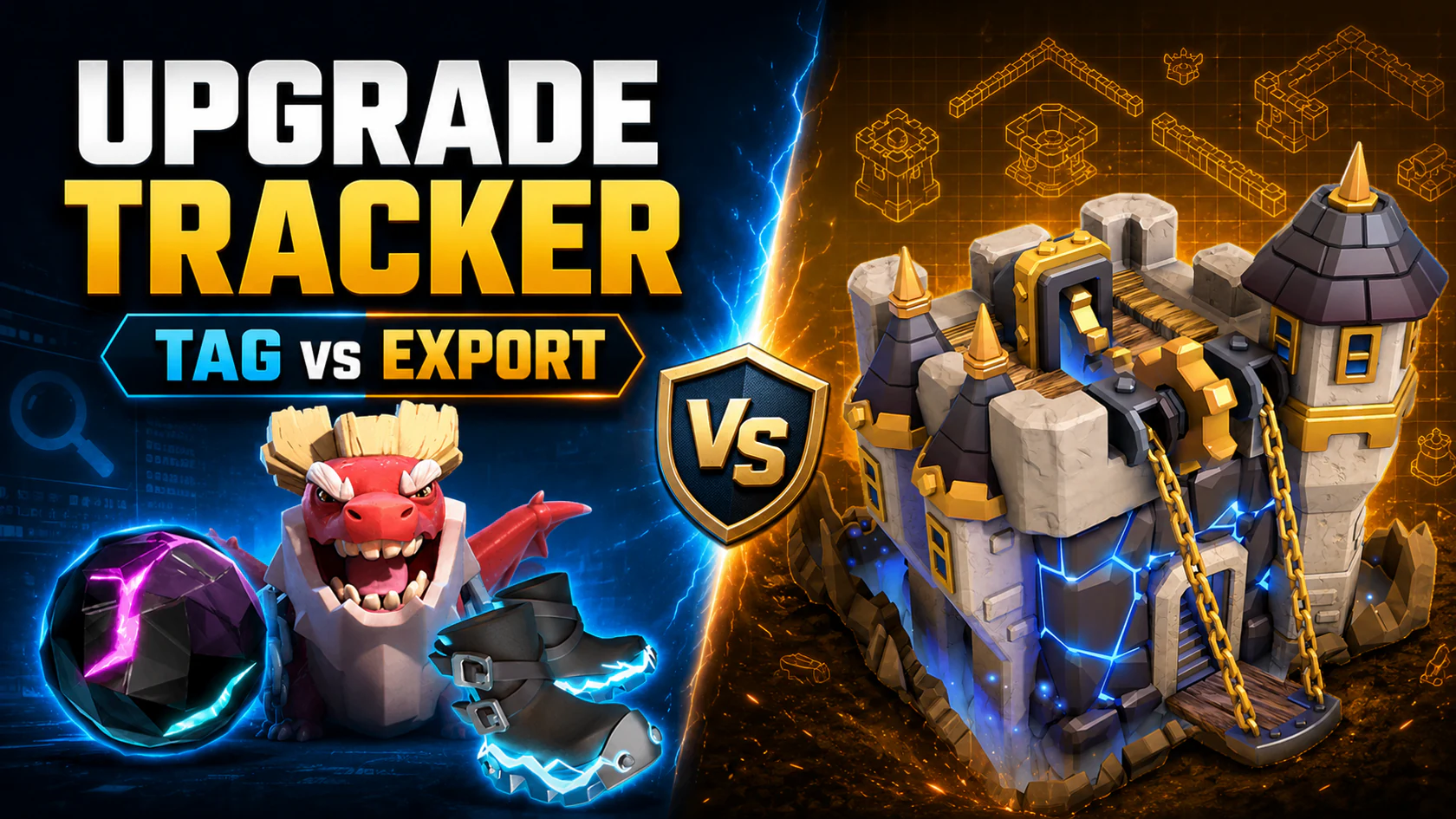 Clash of Clans Upgrade Tracker: Player Tag vs. Village Export